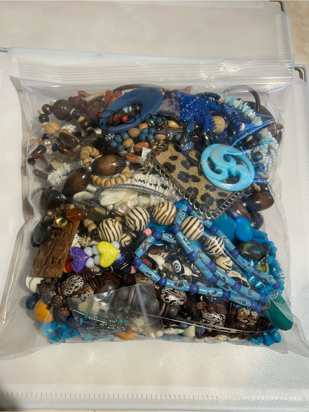 Mixed Beaded Necklace & Bracelet Lot - Blue Tones
